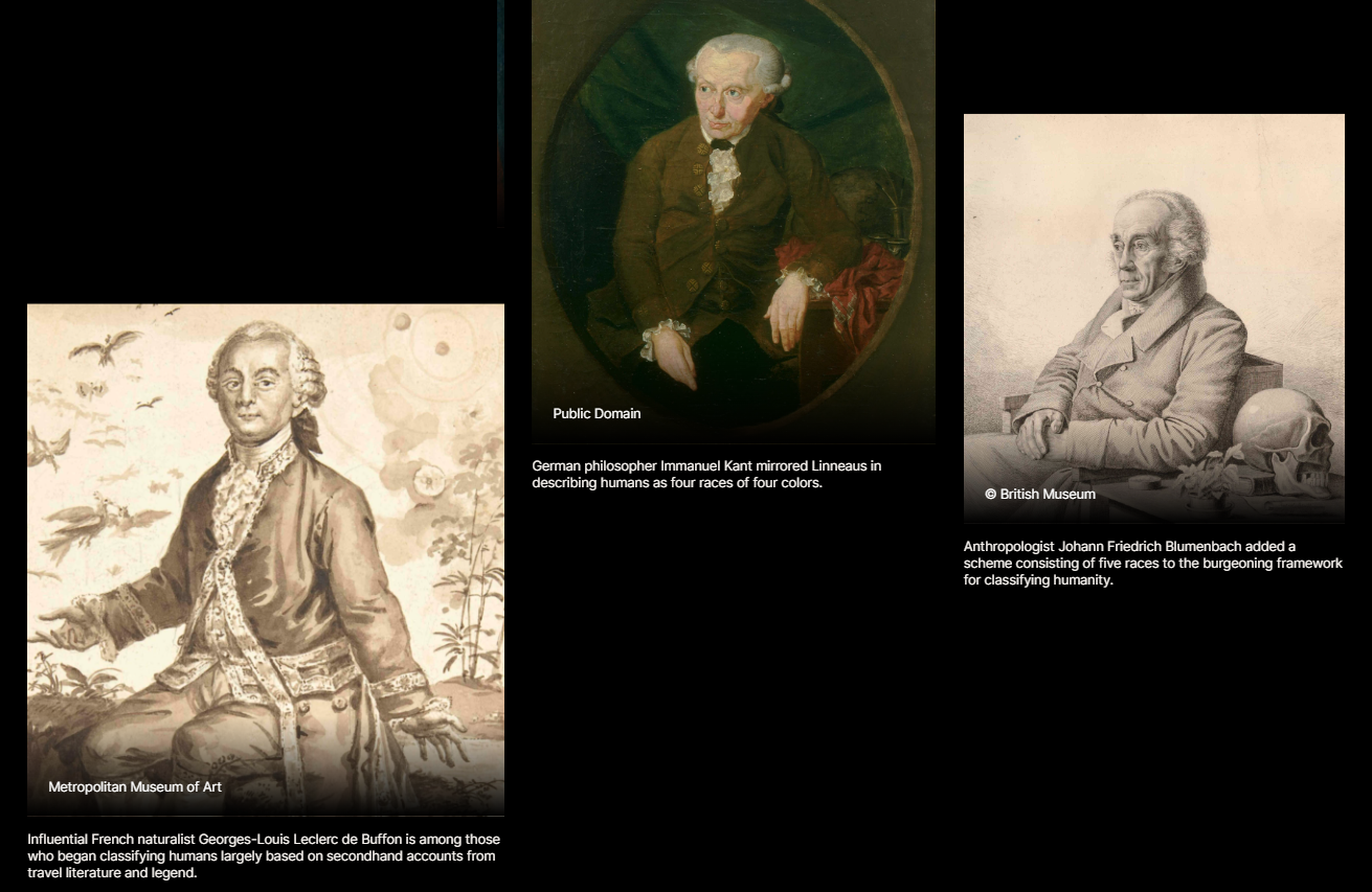 Part two of an image gallery titled, "Forefathers of Race Science." The three images show white, male scholars who made significant contributions to the perception that there are biological differences between races.