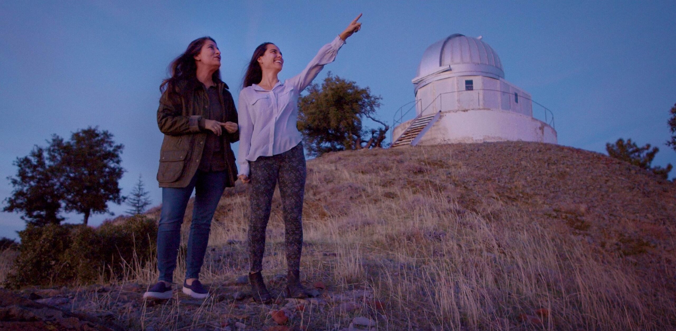 Natalie (left) and Natasha Batalha outside of the Lick Observatory in California. 